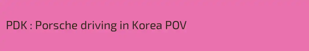 PDK : Porsche driving in Korea POV